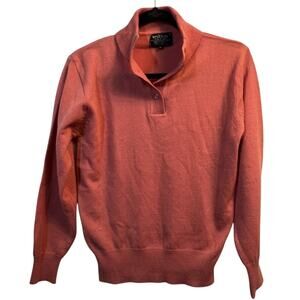 Vintage Womens Size M Collared V‎ Neck Sweater Pink Salmon Knitivo